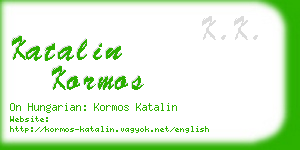 katalin kormos business card